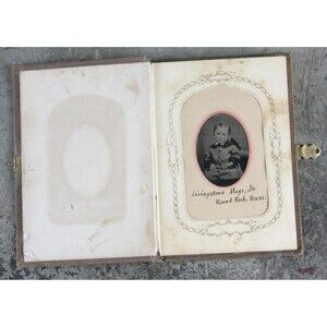 Antique Small Photo Album of Mays Family, Historic Round Rock, Texas family